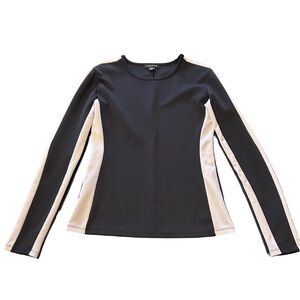 Trouve Black and White Long Sleeve Spandex Top Size XS